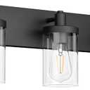 Aipsun Black Vanity Light for Bathroom 3 Light Farmhouse Bathroom Lights Fixtures Over Mirror with Clear Glass Shade(Exclude Bulb)