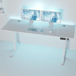 Shintenchi Standing Desk, 63x24 Inch Height Adjustable Electric Sit Stand up Desk, Ergonomic Rising Computer Table, Modern Lift Gaming Desk Workstation for Home Office, White