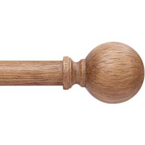 Wood Curtain Rods for Windows 48 to 84 Inch, 1 Inch Boho Decorative Vintage Drapery Rod with Faux Wooden Grain Finials, Adjustable Heavy Duty Rustic Farmhouse Spliced Metal Curtain Pole