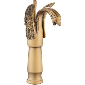 GGStudy Antique Brass Swan Shape Single Handle One Hole Bathroom Vessel Sink Faucet Deck Mount Lavatory Sink Faucet (Tall)