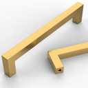 10 Pack 8.8''(224mm) Brushed Brass Cabinet Pulls Kitchen Gold Cabinet Handles Stainless Steel Drawer Pulls Square Cabinet Hardware for Cupboard