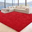 5x7 Red Area Rugs for Living Room, Fluffy Shag Rug for Bedroom Nursery, Ultra Soft Comfy, Fuzzy Shaggy Plush Carpet for Kids Boys Girls Teen Dorm Indoor Home Decor, Upgrade Non-Slip