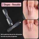 Dual-ended Short Nail Mold Kit, Square & Almond Shape, Embeddable Ultra-Thin Seamless Measured Nail Forms with Gel Scoop, 15 Sizes 75Pcs