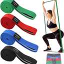 Fabric Resistance Bands for Working Out, 3 and 4 Levels Booty Bands Long Resistance Bands for Women and Men | Elastic Bands for Exercise Bands Resistance Workout Bands Resistance (Green,Red,Blue,Black (4pcs long))