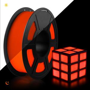 TECBEARS Glow in The Dark PLA Filament, Neatly Wound Luminous PLA 3D Printer Filament, Dimensional Accuracy +/- 0.02mmFit Most FDM 3D Printers,1KG Spool (2.2 lbs), (Red PLA, Glow Red)