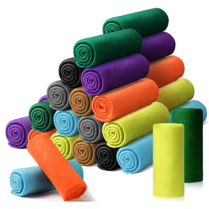 Kinlop 80 Pack Fleece Blanket Bulk 60 x 50 Inch Soft Lightweight Fleece Cozy Blanket Warm Throw Plush Pet Throw for Bed Couch Sofa Home Office Wedding Gifts Travel Camping(Multicolored)