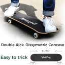 WhiteFang Skateboards for Beginners, Complete Skateboard 31 x 7.88, 7 Layer Canadian Maple Double Kick Concave Standard and Tricks Skateboards for Kids and Beginners