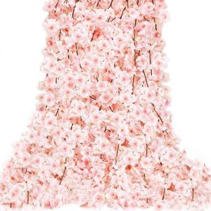 10PCS 59FT Artificial Silk Cherry Blossom Garland, Hanging Sakura Flower Vines for Wedding Party Home Arch Office Sakura Decor (Light Pink)