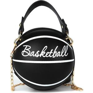 LoveWLC basketball Shaped purse Cross Body Bag,PU Handbag Shoulder Bag for Girls Women