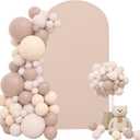 6FT Wedding Arch Cover Stretchy Fitted Arch Cover Round Top Stand Covers Double-Side Chiara Cover Backdrop Cover for Wedding Birthday Party Ceremony Baby Shower Decoration(Nude)