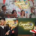 HMASYO Class of 2026 Graduation Decorations, 15.7" Congrats Grad Neon Sign with Dimmable Warm White LED, USB Powered for Party Prom Celebration Backdrop, Kindergarten High School College Wall Decor
