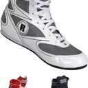 Ringside Undefeated Boxing Shoes, Synthetic Leather Shoes for Men and Women, Lightweight, High-Top Ankle Shoes for Boxing, Workout, Training, and Competition, (2-13) (10, White)
