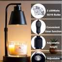 Candle Warmer Lamp with Timer - Adjustable Brightness & Height, 2 Free Bulbs Included | Wax Warmer Lamp for Jar Candles, Farmhouse & Home Decor Gift (Black)