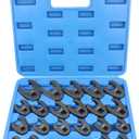 DPTOOL Crows foot Wrench Set 1/2" and 3/8 Drive Flare Nut Crowfoot Wrench Set Metric 8-32mm 6 Point Crows Feet Wrench Set 21Pcs Flare Nut Wrench Kit for Removing Nuts from hard-to-reach Areas
