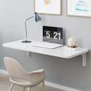 Wall Mounted Folding Table,White Floating Desk for Small Spaces,Stainless Steel Bracket Laundry Folding Table,Wall Folding Desk,Home Bars and Dining Establishments(100x50cm/39.4"19.7")