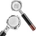 IKAPE 54mm Bottomless Naked Portafilter Black, Suitable for 54mm Breville Barista Series BES870/880 Machine & Solis Barista Machines (Included 18g Capacity Filter Basket)