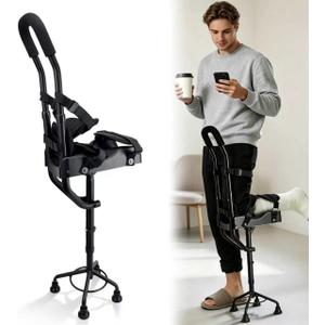 Hands Free Knee Crutch Universal for Left & Right Feet, Adjustable Knee Crutches for Adults, Peg Leg Crutch for Injured Foot, Knee Crutch for Adults for Foot Surgery