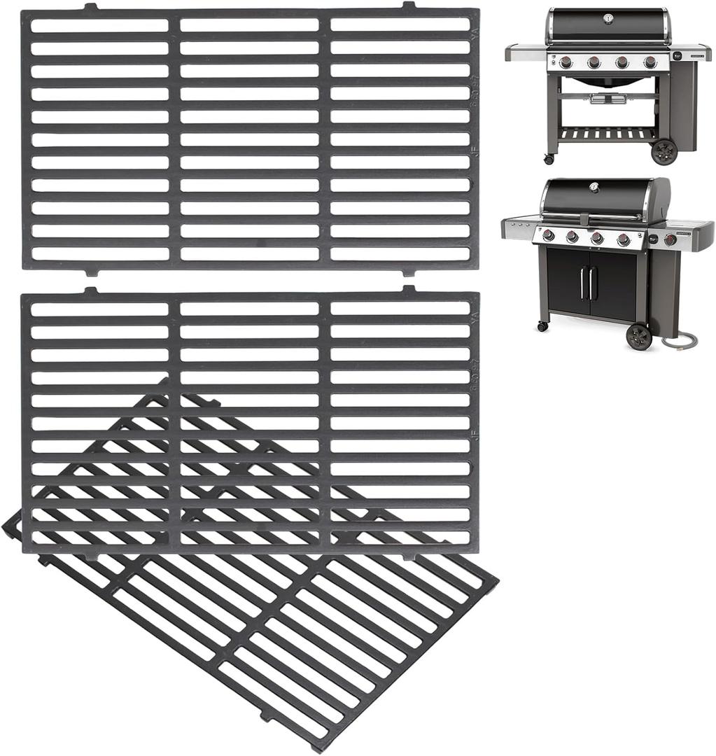 66097 Genesis II 400 Grill Grates for Weber Genesis GS4 II/LX 400 Series Grills Parts Genesis 2 E-410 S410 E-435 S-435 E-415 SE-410 LX S-440, 66089 Grates for Kitchen-aid 740-0781 Parts Cast Iron