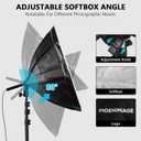 Softbox Photography Lighting Kit, 21.6in Softbox Studio Light