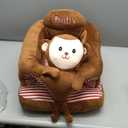 Baby Support Seat, Cute Baby Sofa Chair for Sitting Up, Comfy Plush Infant Seats (Monkey,W17.5 x H17.5)