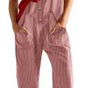 YESNO Corduroy Overalls for Women Casual Scoop Neck Harem Jumpsuits Adjustable Straps Tapered Rompers with Pockets PCS (S, Pink)