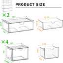 caktraie Acrylic Storage Drawers Set of 6, Clear Makeup Organizer, Plastic Organizer Bins for Beauty Supplies,Ideal for Vanity, Bathroom,Cabinet,Pantry Organization