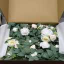 Ling's Moment 10pcs Wedding Chair Decorations Aisle Floral Swag Artificial Pew Flowers Hanging Garland White & Sage Green For Ceremony Reception Church Rose Floral Faux Arrangement Party Outdoor Decor