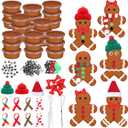 Shappy 24 Pack Christmas Gingerbread DIY Craft 255 Pcs Build Gingerbread Craft Kit Christmas Decoration Air Dry Modeling Clay for Winter Party DIY Gift Indoor Outdoor Holiday Decoration