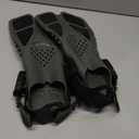 Greatever Snorkel Fins Adjustable Buckles Open Heel Swim Flippers Travel Size Short Swim Fins for Snorkeling Diving Swimming Adult Men Womens (Kids JR (US Size 9-13), Black)