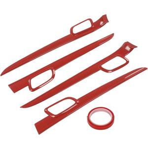 LQI 4PCS Inner Door Handle Trim Cover Strip, Compatible with Jeep Grand Cherokee 2011-2021, Red Carbon Fiber LQI 4PCS Inner Door Handle Trim Cover Strip, Compatible with Jeep Grand Cherokee 2011-2021, Red Carbon Fiber