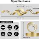 LED Modern Bathroom Vanity Light Fixtures, 24 inch Gold Wall Lamp Bedroom 4000K, Spiral Design Wall Sconce for Mirror, Living Room, Bedroom, Hallway 15W