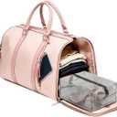 2 in 1 Convertible Garment Duffle Bags for Travel 45L Waterproof Carry on Duffle Bag for Men & Women with Shoe Lmproved Zipper and Reinforced Straps Suitable for Business & Weekend Trips Pink