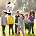 3 Pcs Cow Piata Farm Birthday Party Favors Decorations Supplies Include Large Piata, Stick, Paper Blindfolds for Barnyard Theme Country Outdoor Party Games(Cow)