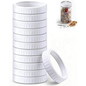 Plastic Mason Jar Rings Wide Mouth Reusable Canning Bands Replacement for Metal Rings, Easy Grip Non Slip Edge, Rust Free Screw Bands for Mason Jars(12 Pcs)