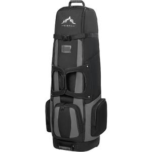 Soft-Sided Golf Travel Bags for Airlines with Wheels, Golf Club Travel Covers 900D Wear-Resistant Oxford, Waterproof, Universal Size (Black-Gray)