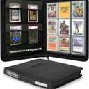 Top Loader Binder for 35pt-55pt Cards 216 Slot Toploader Binder with 9-Pocket Pages, 4 PSA Slab Holders & Airtag Compartment, Sports Card Holder for Pokemon, MTG, Lorcana, Baseball & More