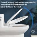 SS114 Slow Close Elongated Toilet Seat and Lid Compatible with TOTO SS113/SS154/SS224/SS204 Traditional Toilet Seat Replacement with Toilet Bolts and Nut, Cotton White