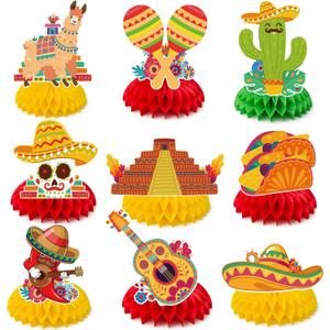 Cinco De Mayo Decorations - Cinco De Mayo Honeycomb for Table Centerpieces | Fiesta Party Decorations for Taco, Mexican Theme Birthday Accessories Party Favors Decor Supplies Indoor Outdoor