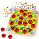 Nene Toys Ladybug’s Garden Memory Game – Wooden Matching Games for Toddlers 35 – Travel Toy for Boys Girls, Road Trip Essentials for Toddler, Airplane, Car  Ideal Christmas, Birthday Gifts