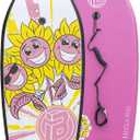 Bodyboard with Wrist Leash Lightweight Body Board for Adults with EPS Core 33/37/41 Inch Choose Color
