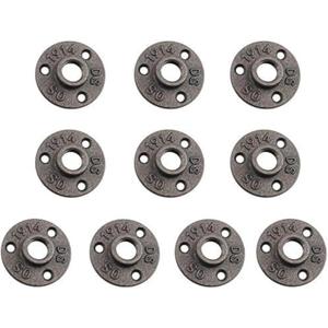 3/4 Cast Iron Floor Flange,Hellopet 10 Pack Industrial Steel Fixed Base Internal Flanges Pipe Fitting with Threaded Hole for Industrial Pipe, Furniture and DIY Decoration