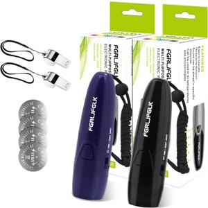 Electric Whistle Handheld Electronic Whistle for Coaches 3 Tones High Volume Electric Whistle with Lanyard Battery Operated Outdoor Sport Whistle for Teacher Referees (Black and Blue)