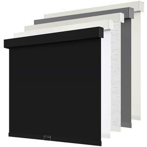SUNOFF Cordless Blackout Roller Shades Blinds for Windows Free-Stop,Pull Down Room Darkening with Valance,Thermal Insulated Woven Fabric Window Door Blinds for Home,Office,Black 35" W x 72" L