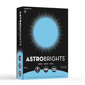 Neenah Astrobrights 30% Recycled Bright Color Paper, 8 1/2in x 11in, 24 Lb, FSC Certified, Lunar Blue, Ream Of 500 Sheets, 21528