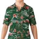 2 x SSLR Big Boys Hawaiian Shirt, Kids Hawaiian Shirt, Flamingos Shirt Short Sleeve Luau Shirt for Kids