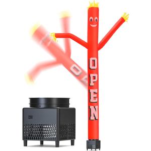 6ft Open Sky Air Puppet Dancer Inflatable Waving Tube Man with Lights & Built-in Blower - Wacky Waving Dancing Tube Guy for Business Promotion Stand Out Christmas Advertising