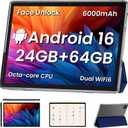 COLORROOM Android16 Tablet, 10inch Tablets, Octa Core CPU, 24GB+64GB+512GB Expansion, 6000mAh Battery+18W Fast Charging, Dual WiFi, Dual Cameras, Widevine L1 Google Kids Space, Blue