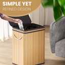 Mihoho 80 Liter/21 Gallon Large Trash Can with Lid, Garbage Bin Wastebasket Made of Bamboo, Outdoor Garbage Can/Waste Bin for Home, Office, Bathroom, Kitchen 24" HX15.8 WX11.8 D