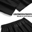 Men's Lightweight Quick Dry Hiking Running Pants Outdoor Sports Breathable Zipper Pockets Athletic Work Pants (Black, L)