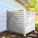 Elevens 48" W X 48" H Outdoor Privacy Fence Panels for Air Conditioner and Trash Can, Vinyl Privacy Fence/Screen Kit (2 Panels-White)